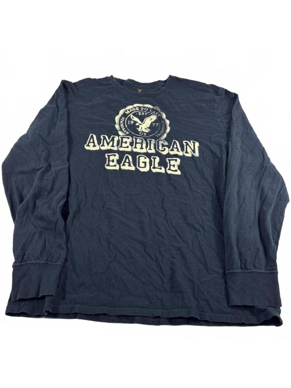 American Eagle Outfitters Men's Navy Long Sleeve T-Shirt Size XL